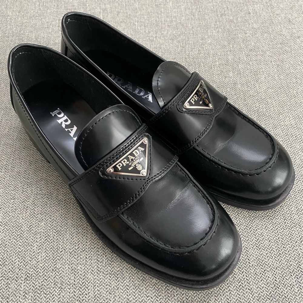 Prada Brushed leather loafers